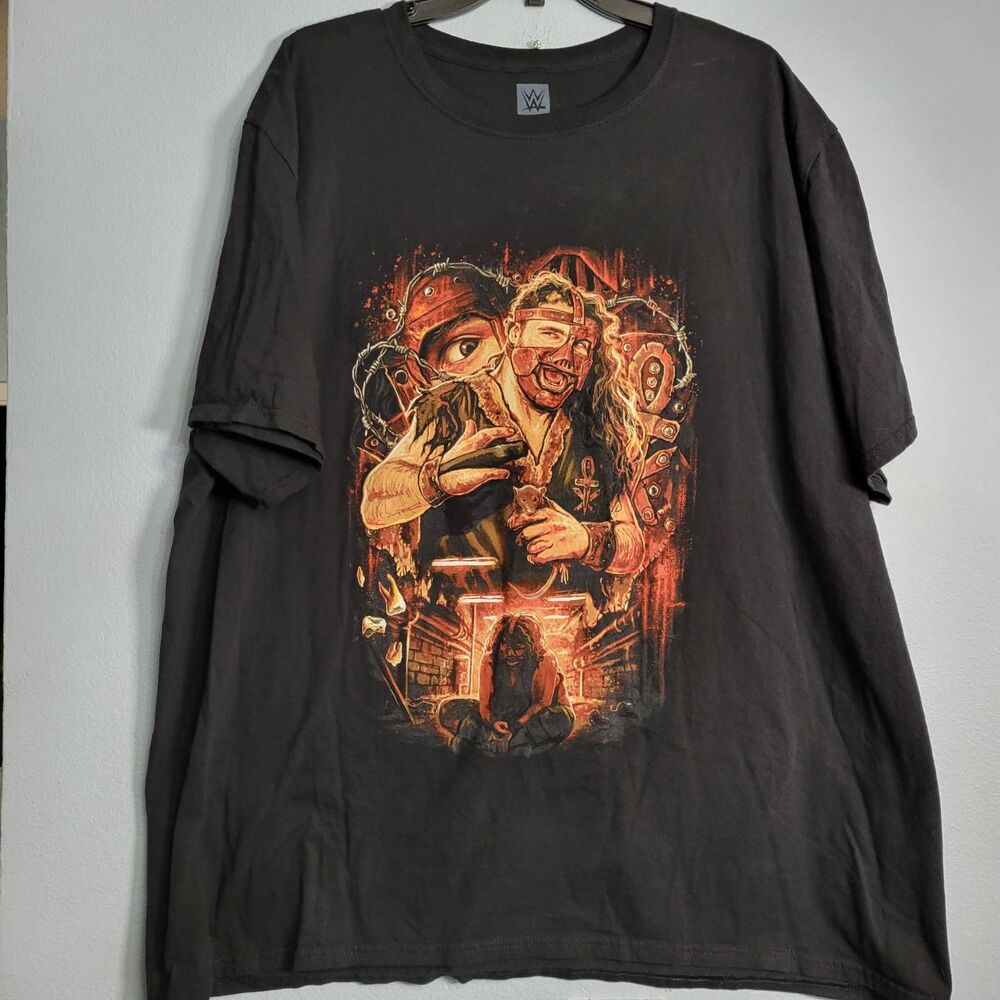 WWE Mankind Boiler Room Shirt Mick Foley Cactus Jack Black Tee Men’s 3X Retro